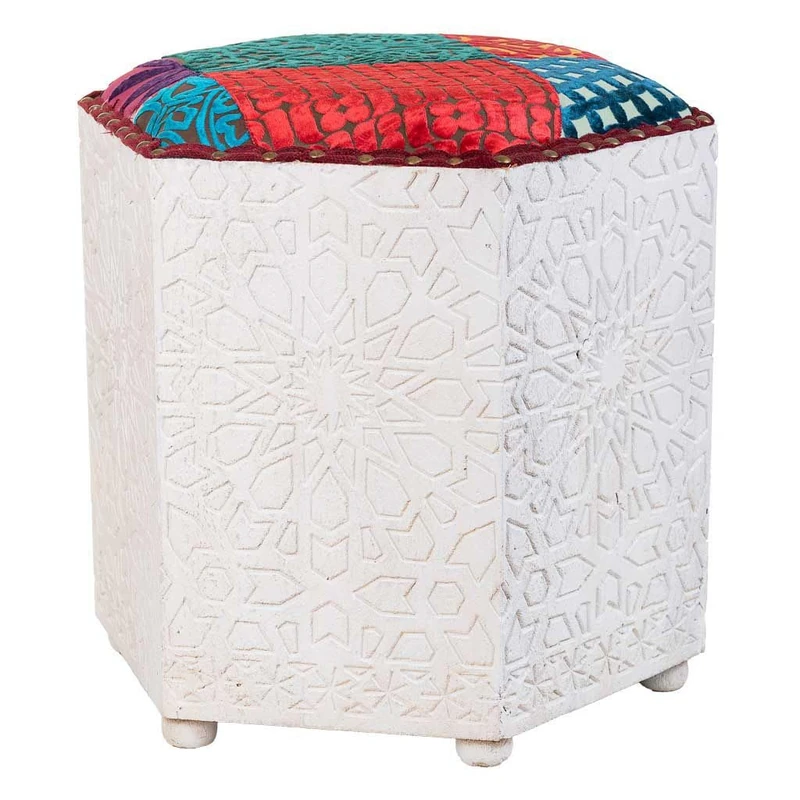 Stool White Handmade Finish
