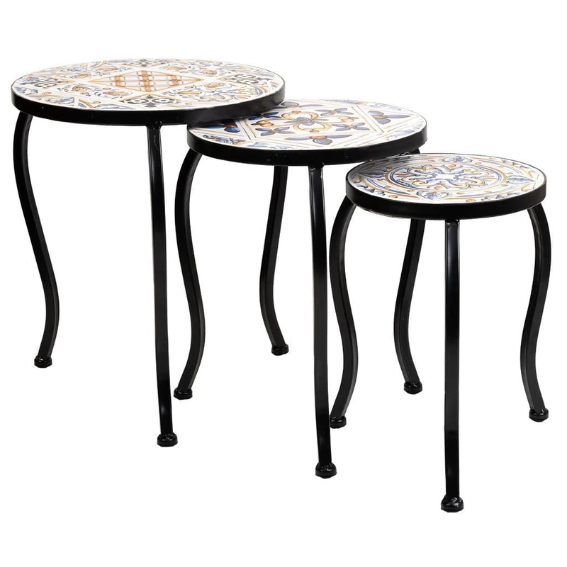 AlexandreHouse Soportes Set of 3 Mosaic Pieces Y Forja - Image 1