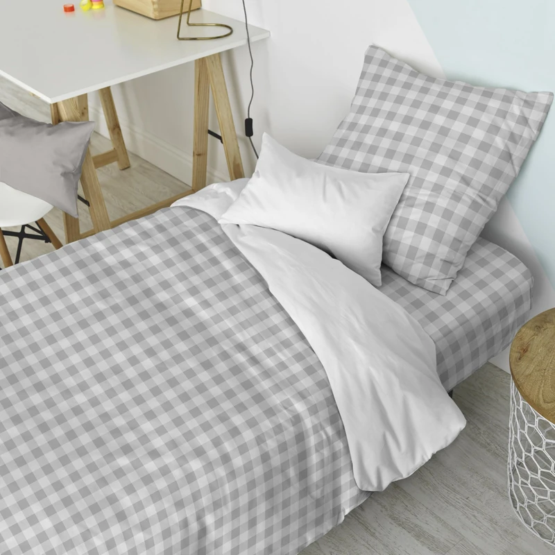 AlexandreHouse Vichy Juego Nórdico 2 Pieces 140 x 200 cm (Cama 80) Grey - Image 1