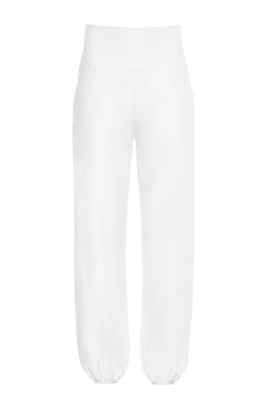 WINSHAPE Cul102lc Women's Casual Trousers Functional Light and Comfort Wide Leg Pants Ivory