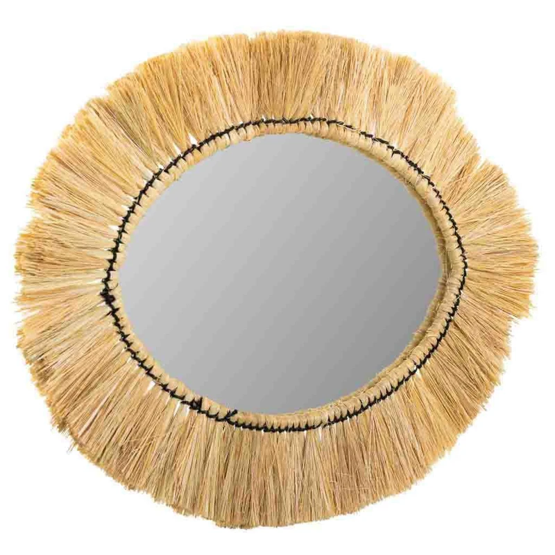 AlexandreHouse Natural Fiber Oval Mirror