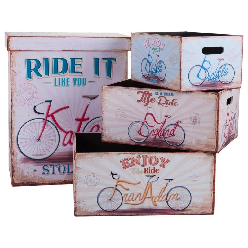 Basket De Ropa Y Cestos De Madera Enterprise Set of 4 Pieces - Image 1