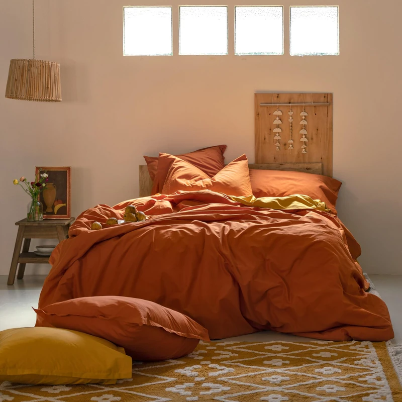 Basic Duvet cover 155x220cm (Bed 80/90) Terracotta - Image 1