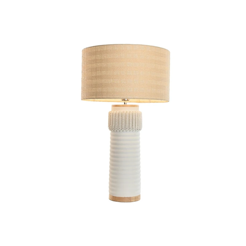 AlexandreHouse SOBREMESA LAMP Ceramic Linen 46X46X77 Blanco