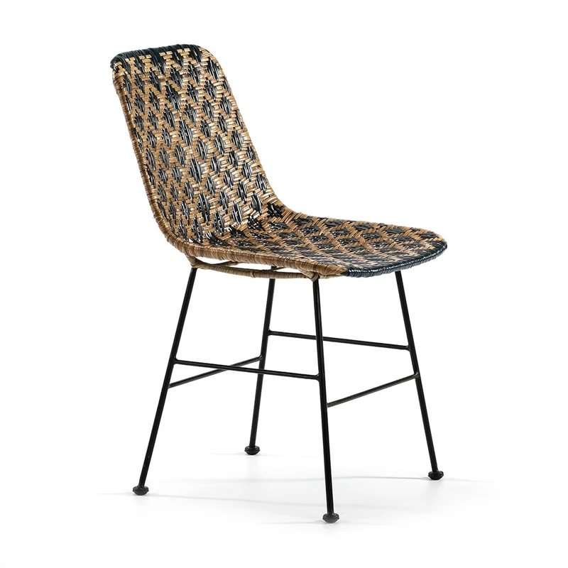 AlexandreHouse Silla 58 x 44 x 79 cm Metal/Mimbre Azul Oscuro/Natural