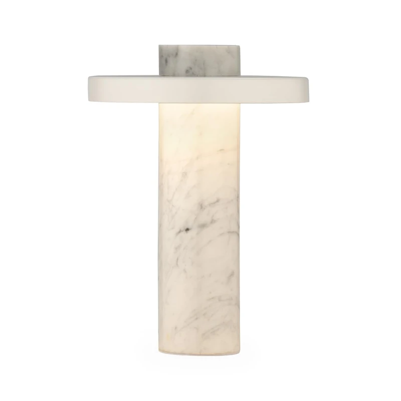AlexandreHouse SOBREMESA 22X22X30 MARMOL CALACATTA Blanco Mate LAMP