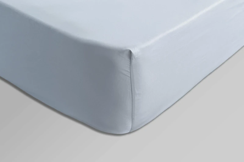 Sateen Blue Fitted Sheets in Pairs 135 x 200 (2) Pair