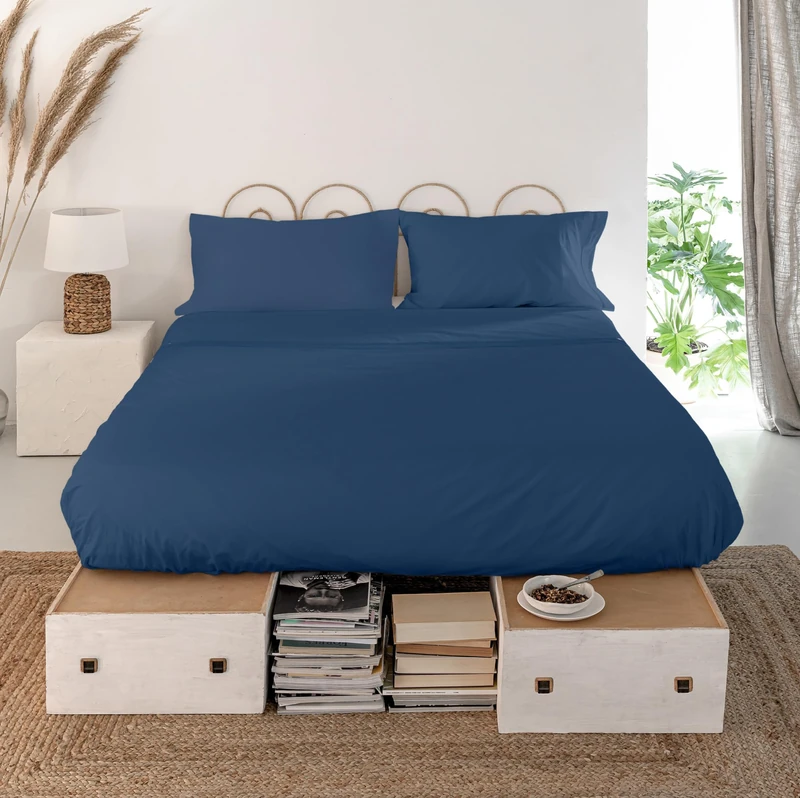 AlexandreHouse Basic Sabana 160x270 cm (Cama 80/90) Azul marine - Image 1