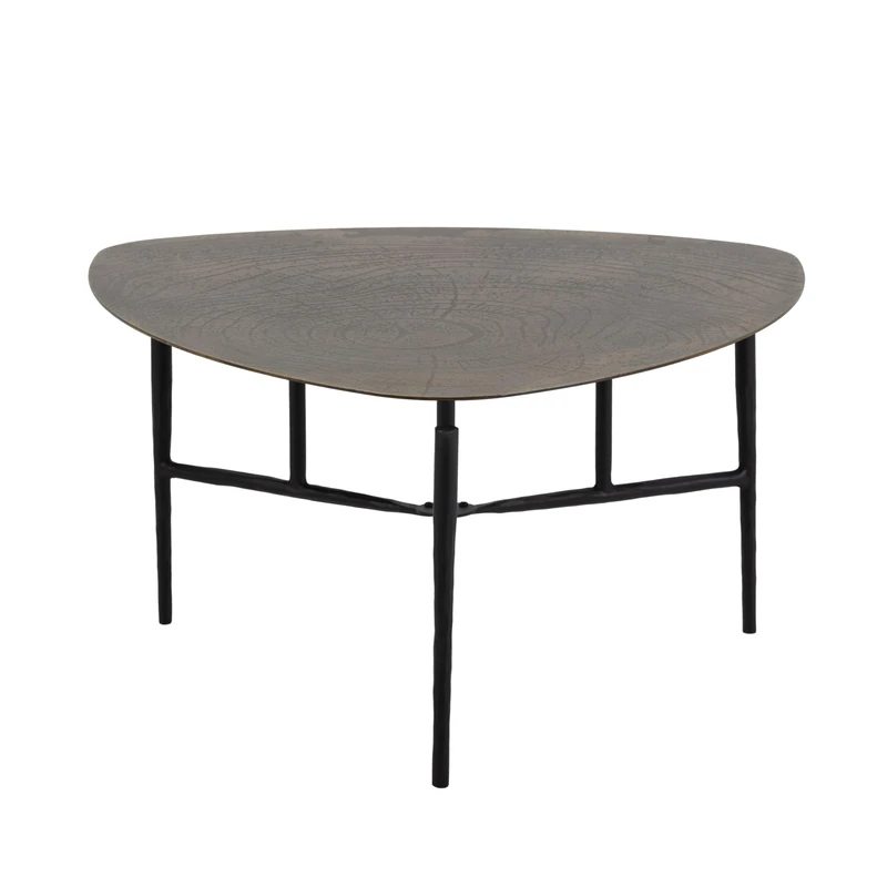 AlexandreHouse Mesa De Centro 65 x 65 x 41 cm Metal Dorado Antique/Black