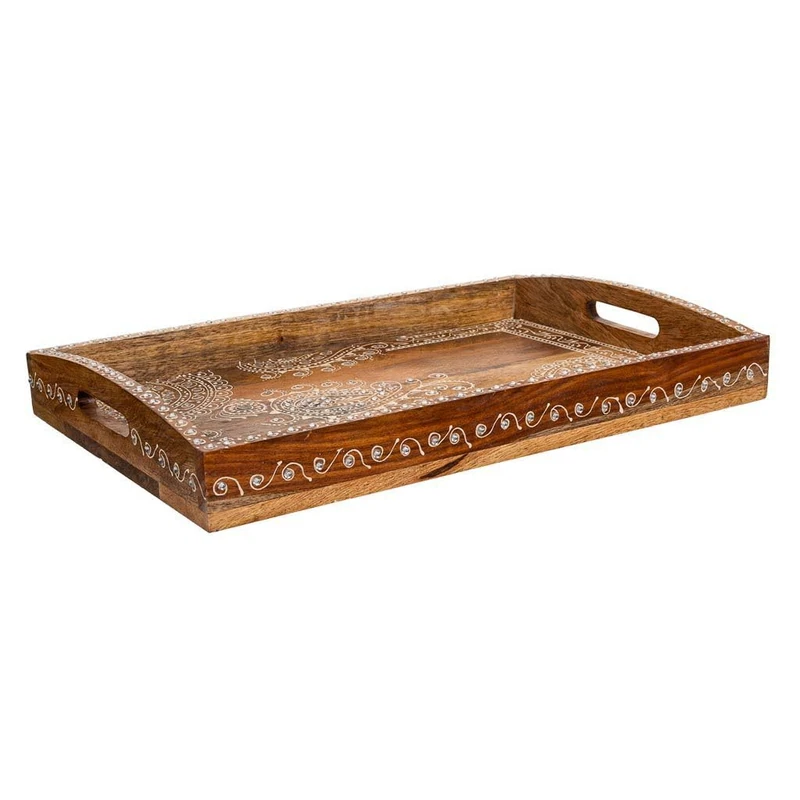 Bandeja De Madera Pintado Artesanal - Image 1