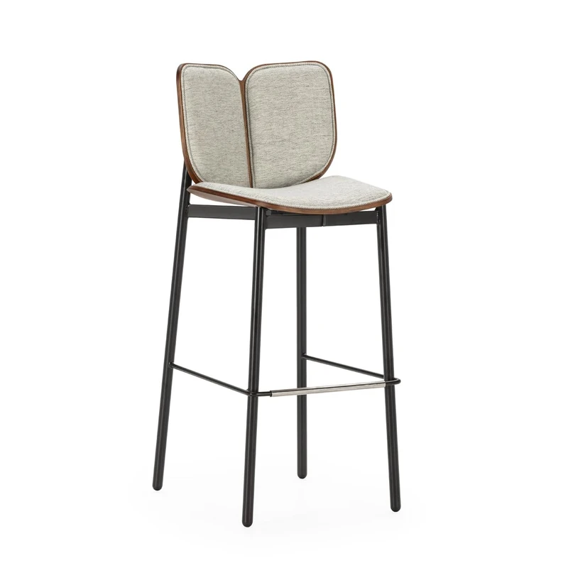 AlexandreHouse TABURETE 50.7X43.4X104.6 MADERA NATURAL/GRIS/METAL BLACK TABURETE