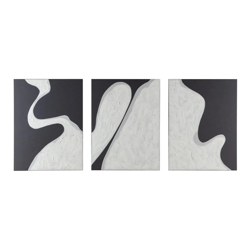 Set of 3 Lienzo 60/180X5X80 Black White