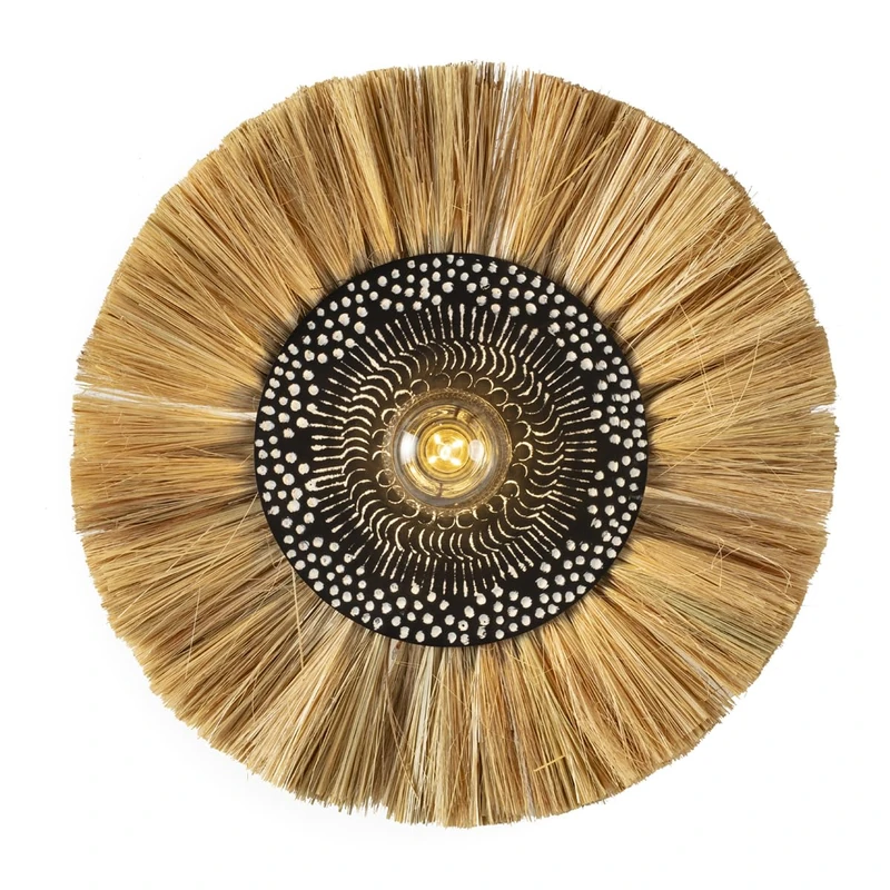 AlexandreHouse APLIQUE 57 x 57 x 12 cm Metal BLANCO-BLACK ENVEJECIDO/HIERBA MARINA NATURAL