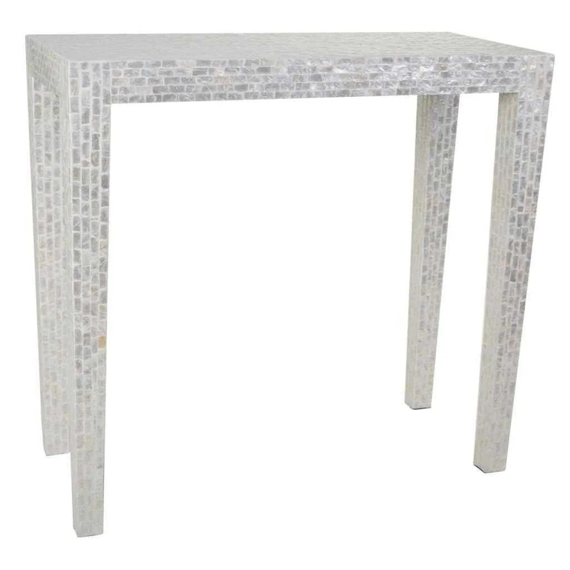 AlexandreHouse Recibidor De Madera Acabado En Capiz Gris