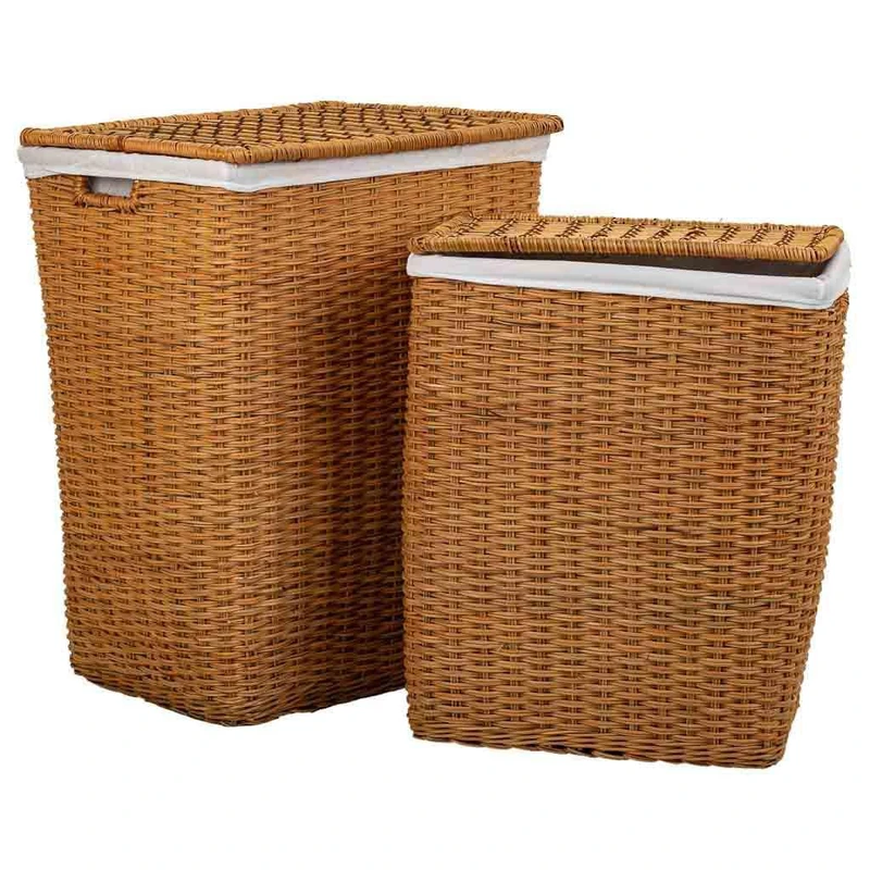 Cestos De Ropa De Medula Set of 2 Pieces Brown AlexandreHouse - Image 1
