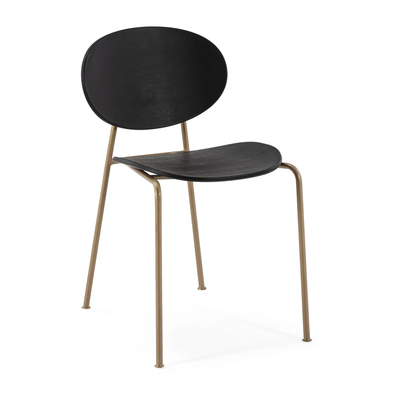 AlexandreHouse Silla 42X51X78 Metal Dorado/ABS Black - Image 1