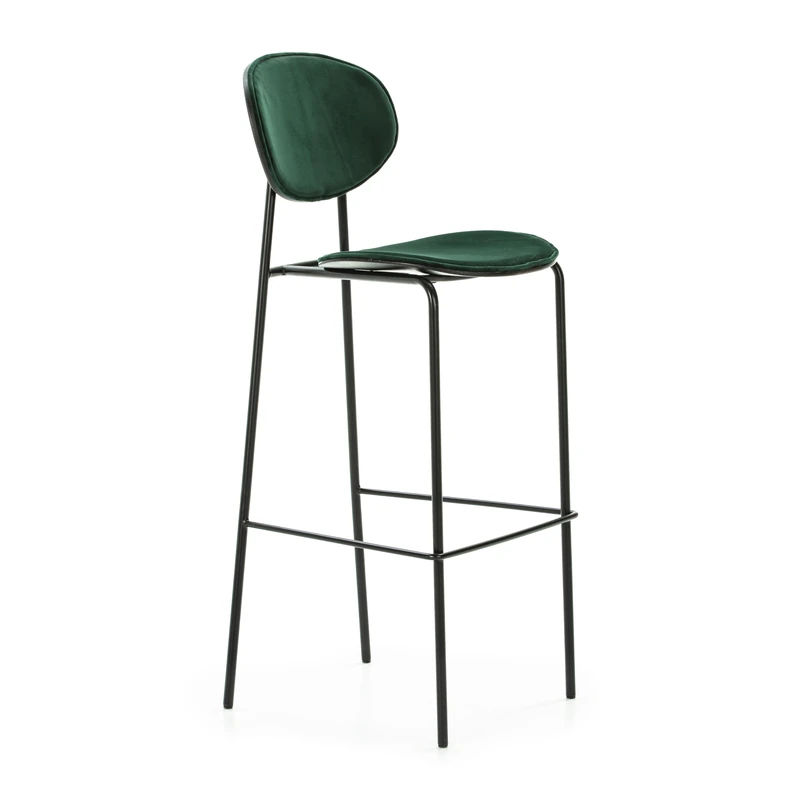 AlexandreHouse High TABURETE 42X51X107 Metal Black/ABS Black/Terrace 7033-27 Dark Green