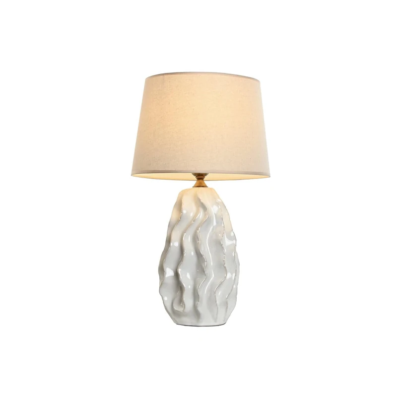 AlexandreHouse SOBREMESA Porcelain Lamp 36 x 36 x 62 cm Ondas Blanco