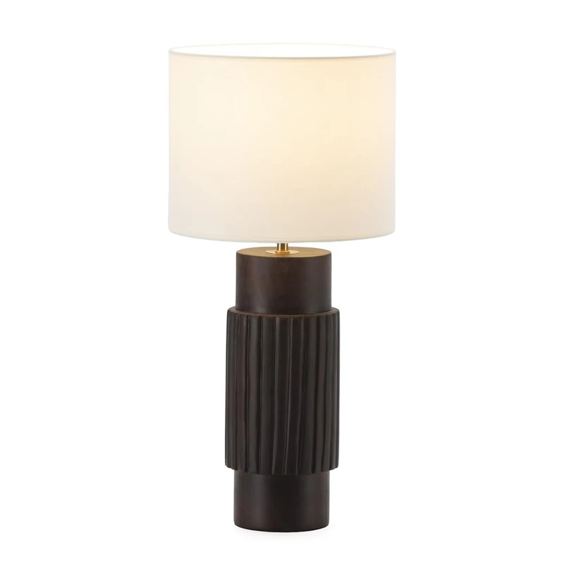 AlexandreHouse SOBREMESA LAMP 13X13X40.5 Madera Color NOGAL/Metal Dorado/SIN Pants
