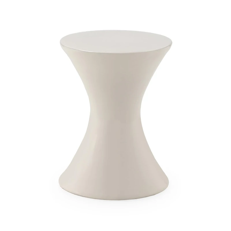 AlexandreHouse TABURETE 33X33X44 CERAMIC ESMALTE BLANCO