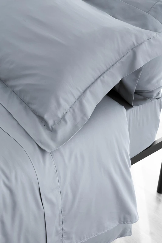 Catherine Lansfield Sateen Blue Set Top Sheet + Pillowcase + Fitted Sheet 180 x 280 + 50 x 125 + 105 x 200 cm