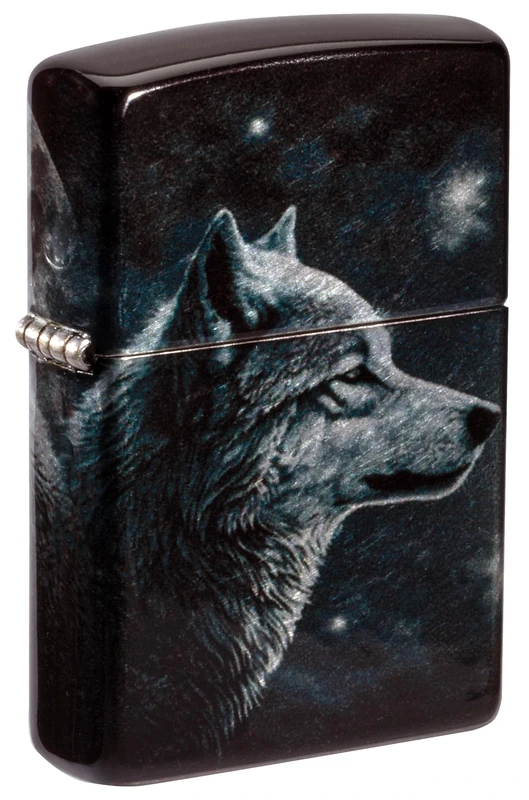 Zippo Windproof Lighter - Wolves, 540° Tumbled Chrome, Fusion, Refillable, Reusable, Windproof Design, Gift Box, Made in USA