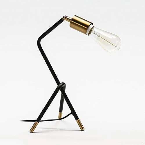 AlexandreHouse SOBREMESA LAMP 26X26X35 Metal Black/Dorado with BOMBILLA - Image 1