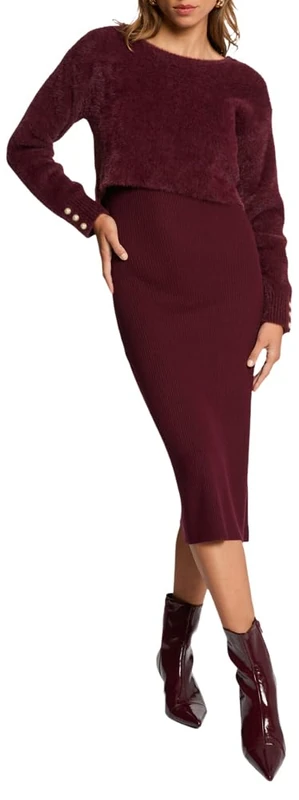 Morgan Women's 242-rmona Dress, Plum M, L