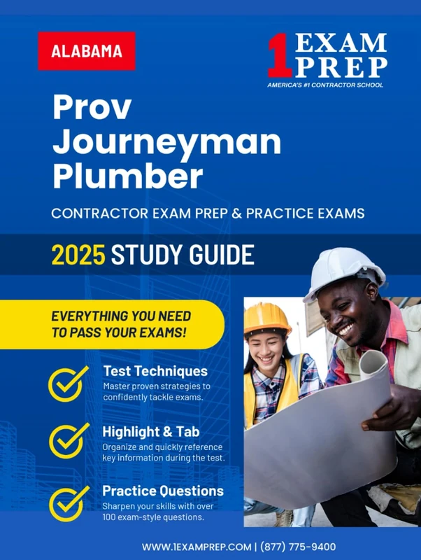 2025 Alabama Prov Journeyman Plumber Study Guide: Contractor Exam Preparation & Practice Exams