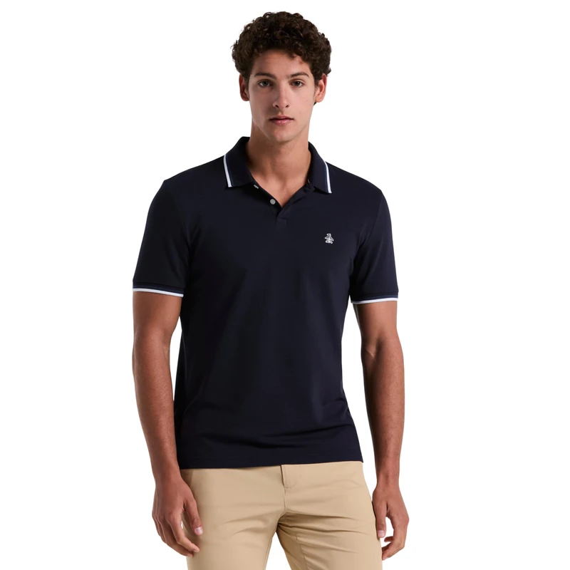 Original Penguin Mens Tipped Polo Shirt, Dark Sapphire, M UK