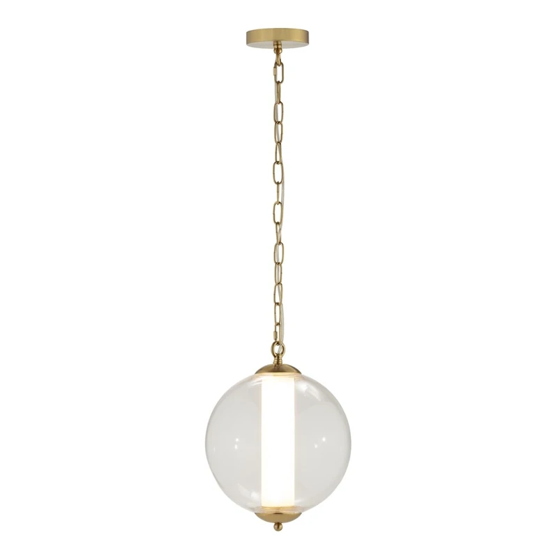 AlexandreHouse Techo Lamp 28 x 28 x 88 cm Metal Dorado/White Alabaster/Crystal - Image 1