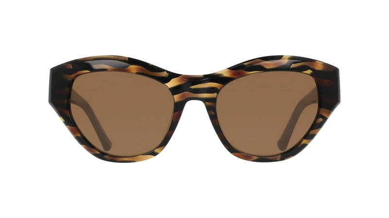 DONNA KARAN Women's DO517S Sunglasses, Crystal Brown Horn, One Size