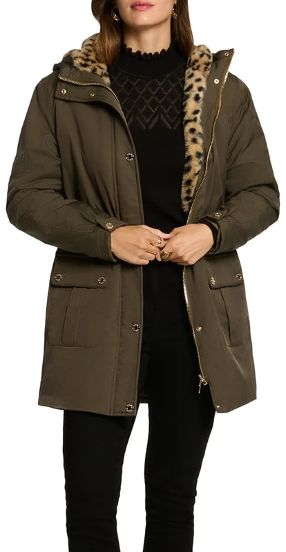 Morgan Women's 252-gozel Parka, Khaki M, 14