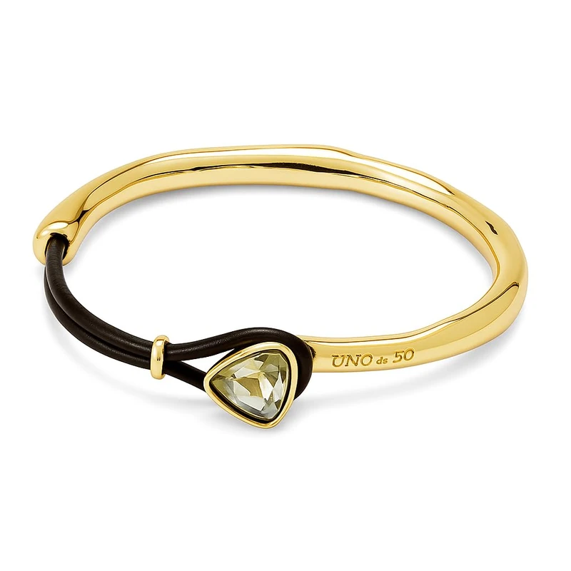 Bracelet Fina with Alloy of Metal Plated in Silver of Sterling with Leather and Lens Facetado Multicolor- Min Perimeter 15,5