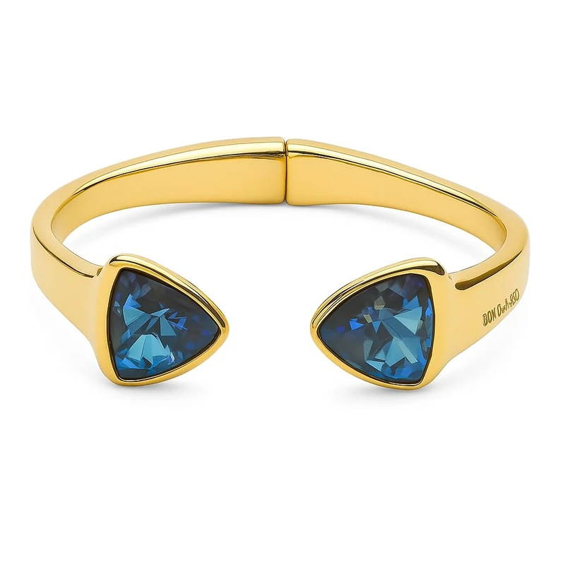 Bracelet Gruesa of Alloy of Metal Plated in Silver of Sterling with Dos Lens Facetados Multicolor- Min Perimeter 15,7