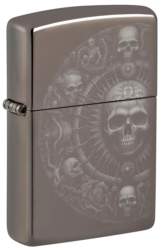 Zippo Windproof Lighter - Skull Mandala, Black Ice, Photo Image - Refillable - Reusable - Windproof Design - Gift Box - Made in USA