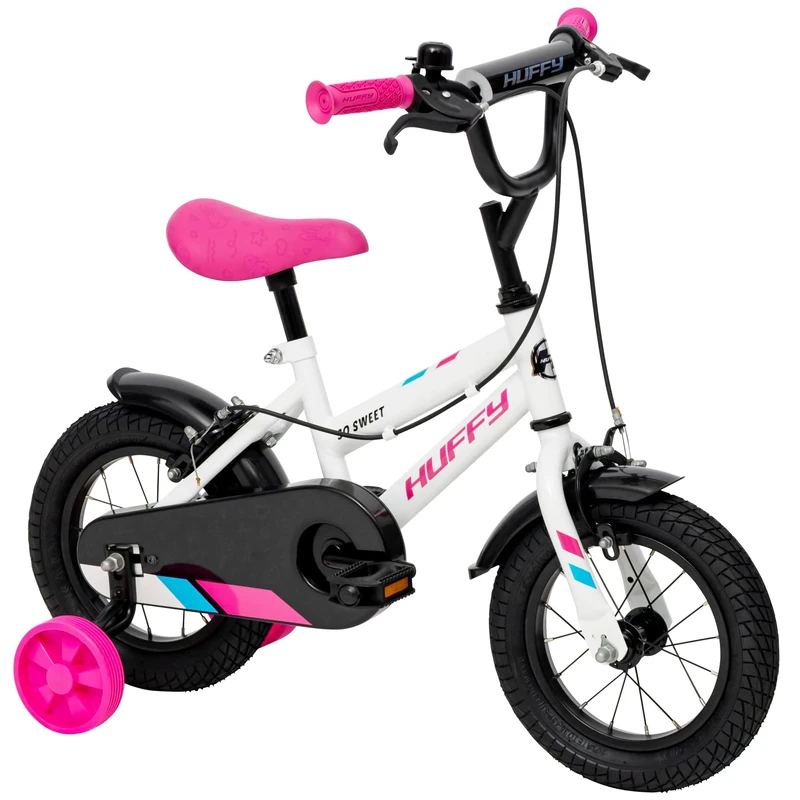 Huffy So Sweet 12" Children's Bike white, for 3-5 years, Removable Stabilisers, Dual Caliper Brakes, Adjustable Seat, Comfort Padded Saddle, Durable Frame