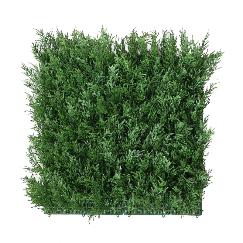 Well Home Garden Vertical Artofficial, Hedge Panel 100 x 100 cm, for Indoor and Outdoor Decoration – Cedar in Green