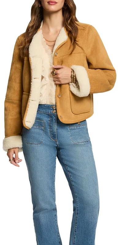 Morgan Women's 252-gpoli Mid-Season Jackets, Camel m, 16