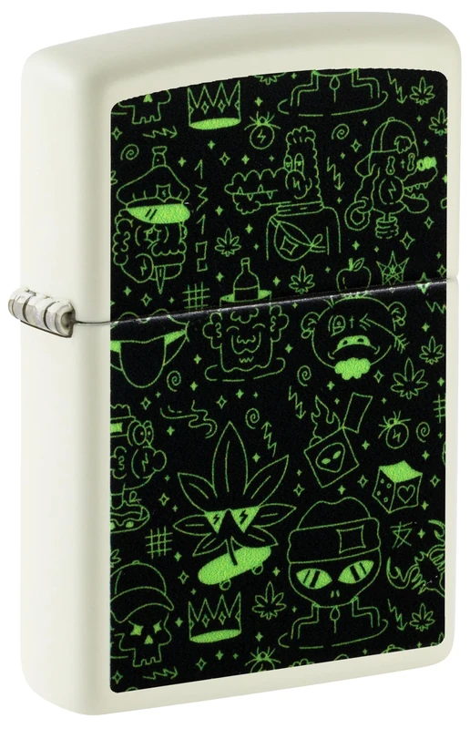 Zippo Lighter, Metal, Glow-in-The-Dark, One Size
