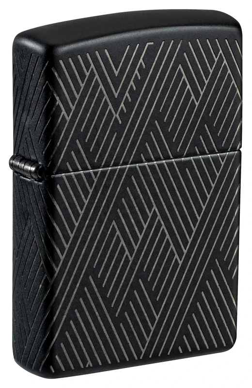 Zippo Lighter, Metal, Black Matte with Chrome, One Size