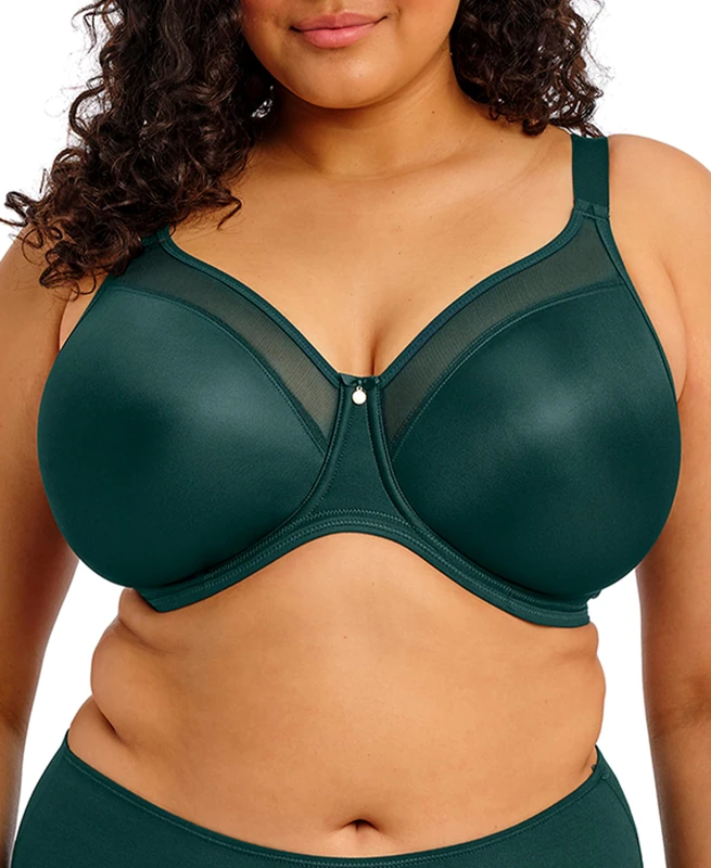 Elomi Women's Smooth Underwire Molded Bra, Deep Emerald, 34H US
