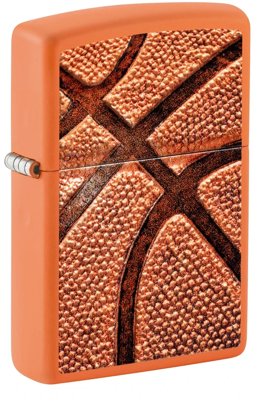 Zippo Windproof Lighter - Basketball, Orange Mat, Texture Print - Refillable - Reusable - Windproof Design - Gift Box - Made in USA