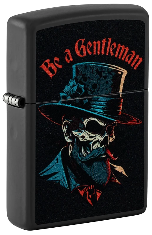 Zippo Windproof Lighter, Be A Gentleman, Grey Dusk, Colour Image, Refillable, Reusable, Windproof Design, Gift Box, Made in USA