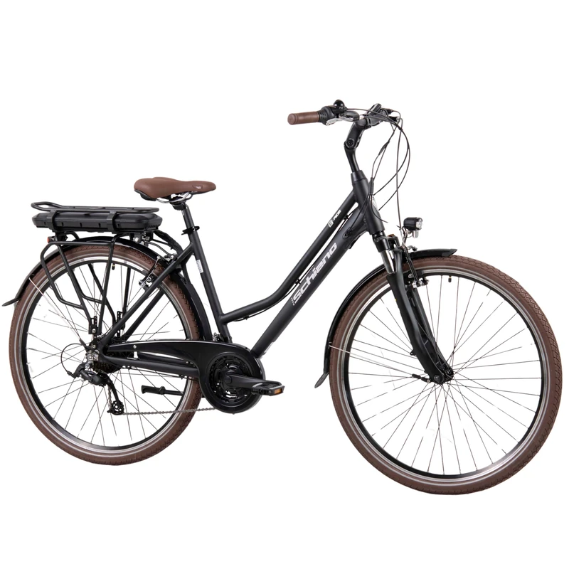 F.lli Schiano E-Ride, Electric Bike for Adults, 28", Trekking Bike, 36V 14.5Ah Removable Battery, 250W Motor, 40Nm, Commuter E bike, Black