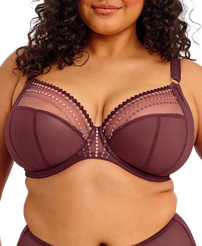 Elomi Womens Matilda Underwire Plunge Bra, Sugarplum, 34HH US