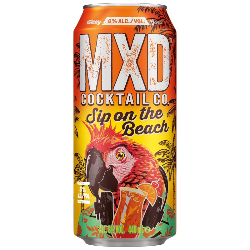 MXD Sip on the Beach 12 Pack, 440ml Can, 8% ABV Pre Mixed Ready-to-Drink Cocktail - Image 1