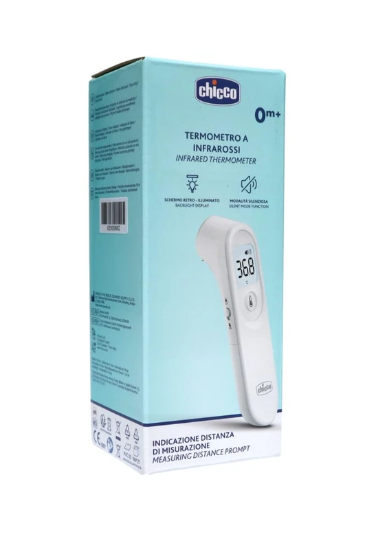 Chicco YT-1 Infrared Thermometer with Backlit Screen, Quiet Mode, Practical and Functional, Vibrating Signal, 0 Months and Up