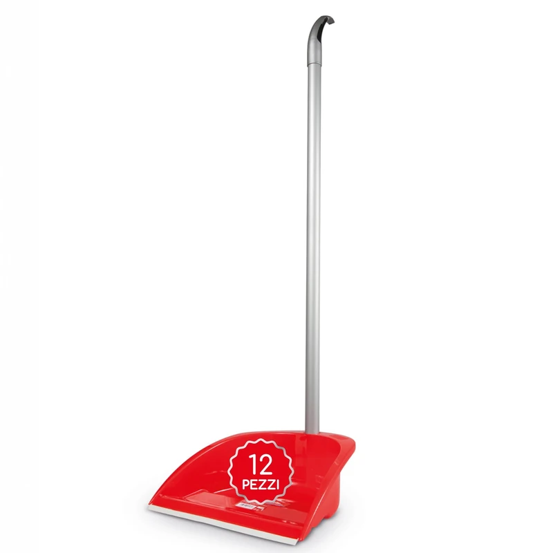 TONKITA | 12 x Dustpan with Handle and Soft Rubber Profile, Dust Collector, Dustpan for Sweeping, Dustpan with Handle - Pack of 12
