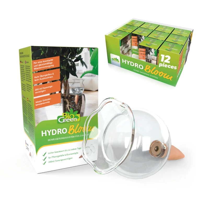Bio Green Plant Self-Watering Globe Hydro Bloom | 12 Cups | Plant Watering Globes | Ideal for Indoor and Outdoor Use | Durable UV-Resistant Plastic Waterer - Image 1